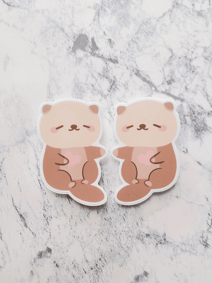 Sea Otter Couple Stickers product image (1)