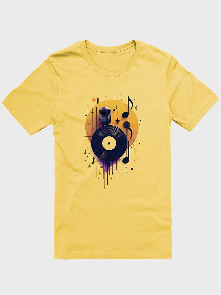 Retro Vibes Graphic Art, Microphone, Vinyl & Sound Waves, Music T-shirt Design product image (41)