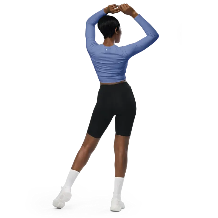 Wild Blue Recycled Long Sleeve Crop Top product image (2)