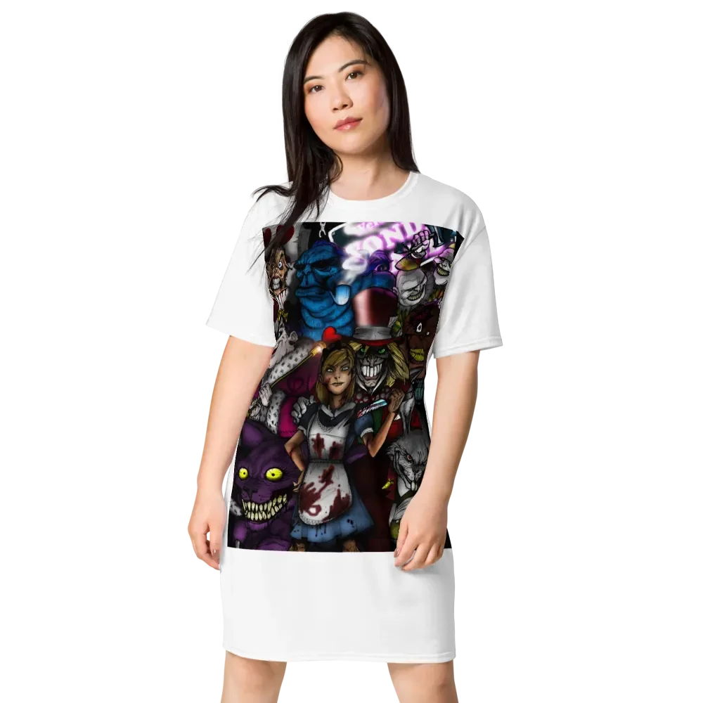 Horrorland Ensemble: All-Over Print T-Shirt Dress product image (1)