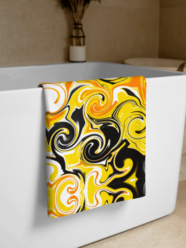 Yellow Swirl Sublimated Towel product image (1)