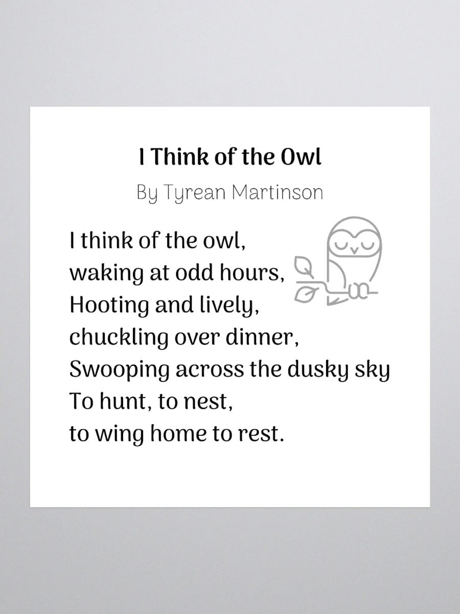 Owl Poetry Sticker product image (1)