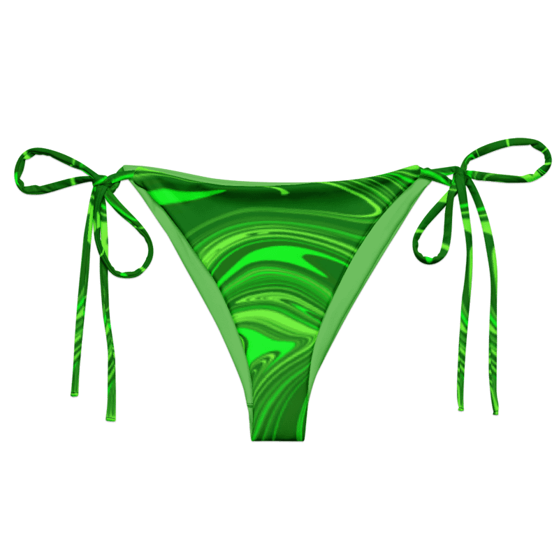 String Bikini Bottom - Different Shades of Green Digital Fluid Art product image (1)