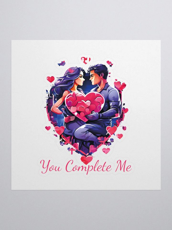 You Complete Me Funny Colorful Kiss Cut Stickers for Couples - Perfect Husband-Wife, Boyfriend-Girlfriend Gift product image (1)