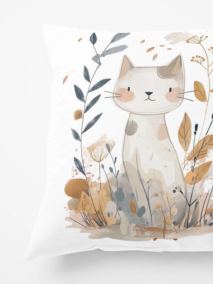 Adorable Cat and Foliage Throw Pillow product image (4)