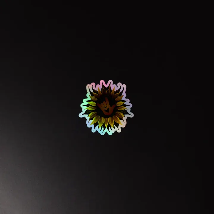 ASL Love Sunflower Holographic Sticker Sheet product image (4)