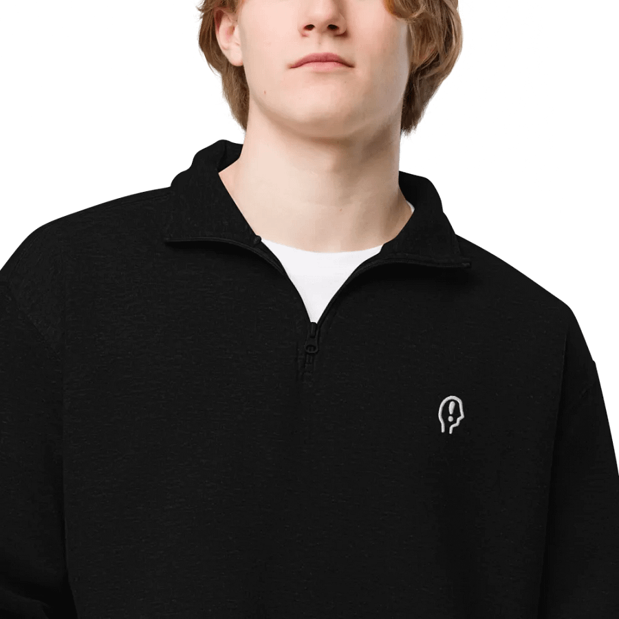 EXCLAIMING MENTALLY (white) embroidered quarter zip product image (5)