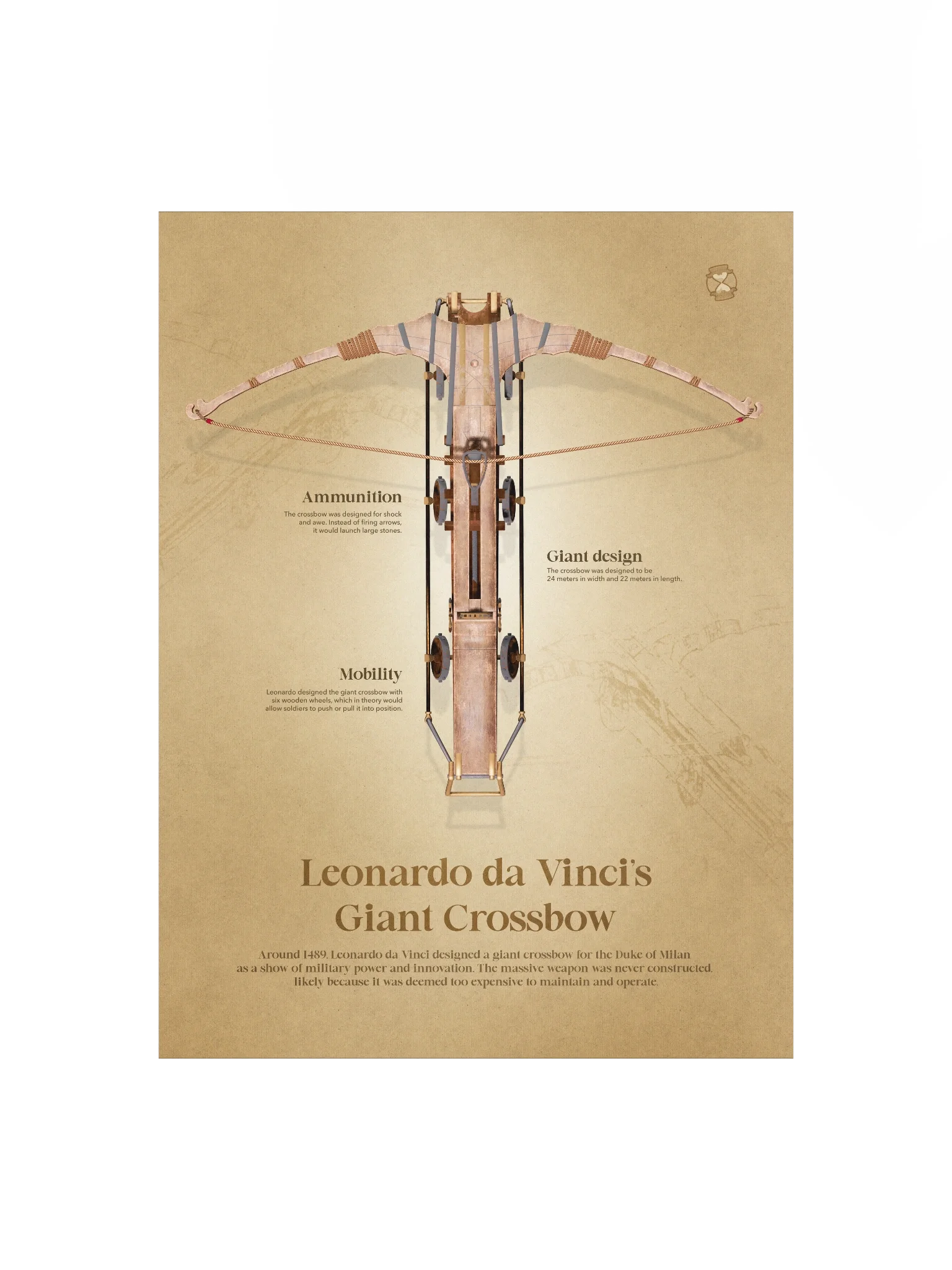 Leonardo da Vinci's Giant Crossbow (Unframed poster) product image (3)