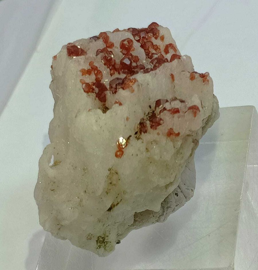 GARNET SPECIMEN ORANGE BROWN COMBINED WITH BLACK TOURMALINE AND ALBITE, 50 GRAM product image (3)
