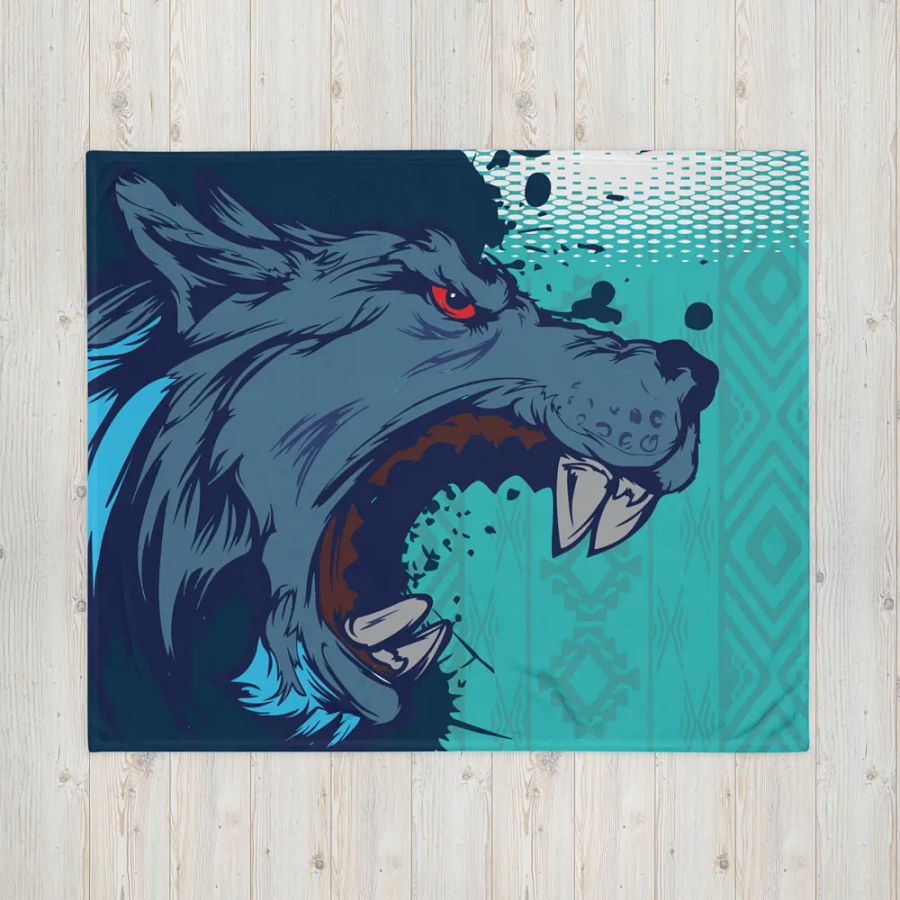 Fierce Wolf Throw Blanket product image (4)