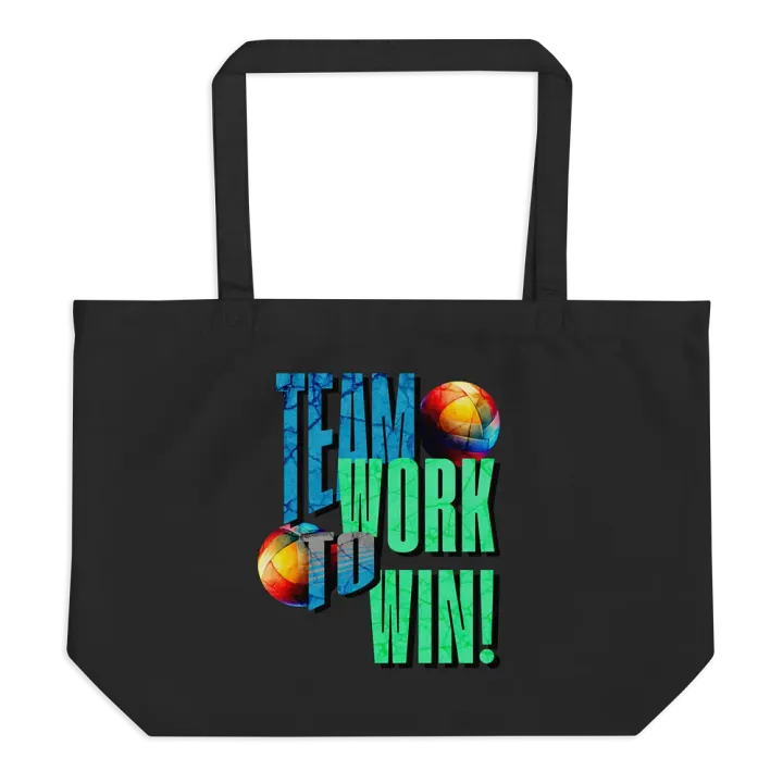 Team Work To Win Volleyball Organic Tote Bag product image (1)