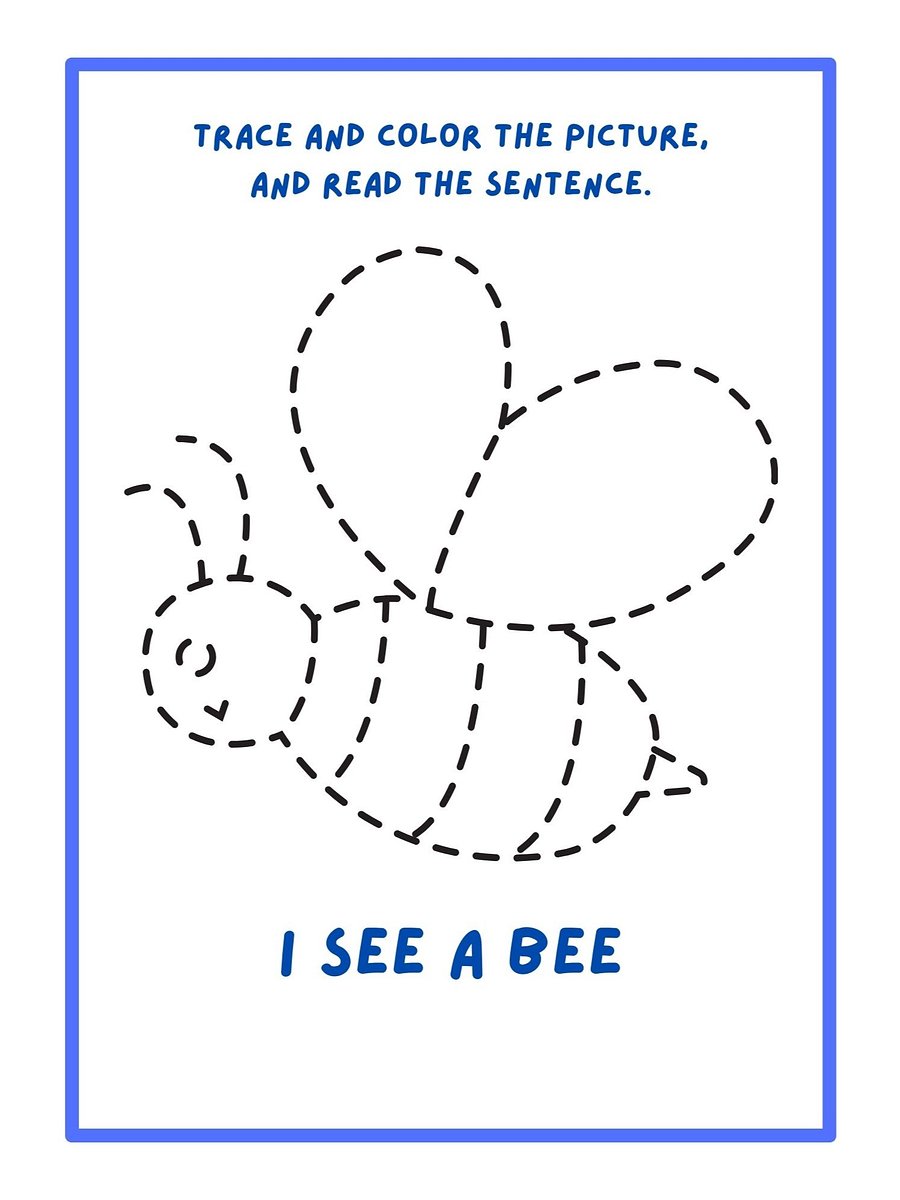 Printable Worksheets: Animal Fun – Trace, Color, and Read product image (2)