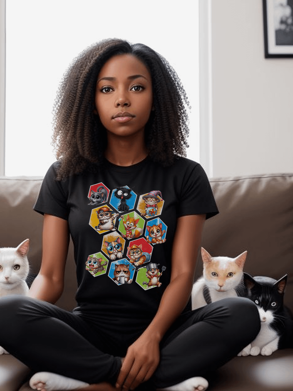 Funny Cats in Cubes for Anyone Who Loves Cats Felines Kitten T-Shirt product image (2)