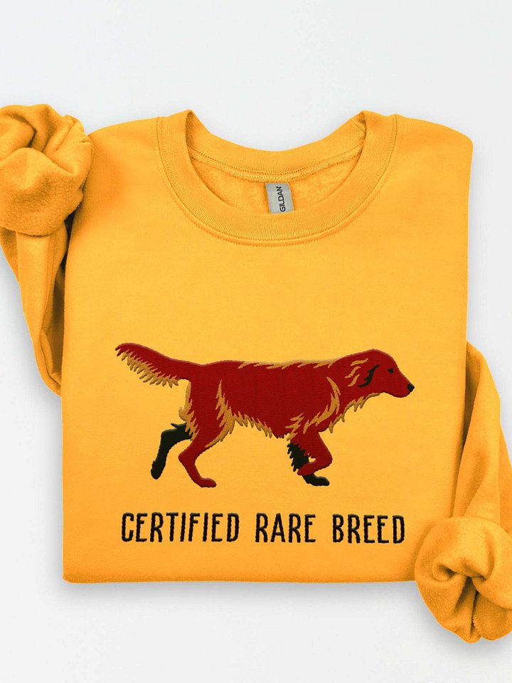 Certified Rare Breed Sweatshirt (Embroidered) of a Flat Coated Retriever(Chocolate) product image (1)