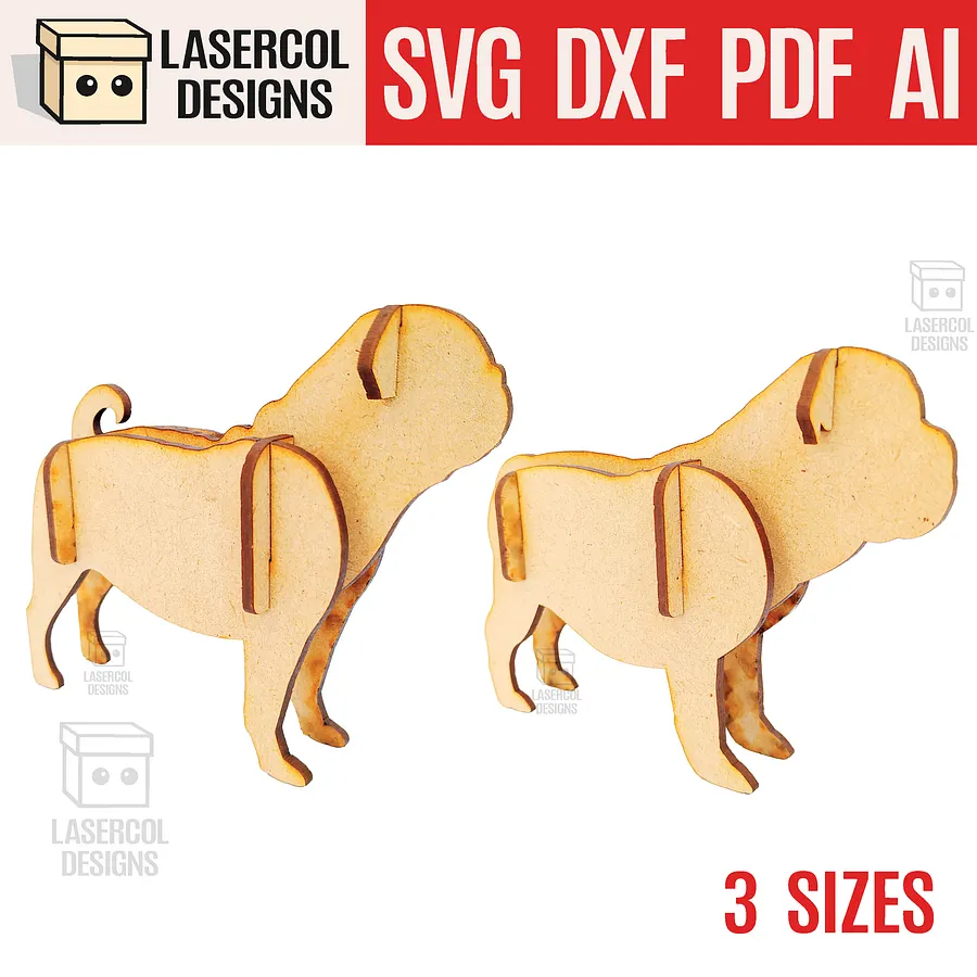 Dogs 3d Puzzle Bundle (3 Sizes) - Laser Cut Files product image (5)