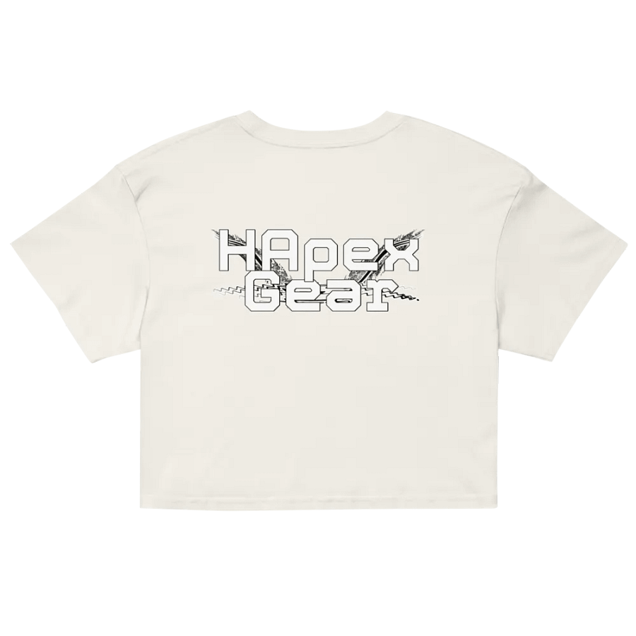 Women's Premium Crop Top - Embroidered - White HApex Gear Black Logo product image (5)