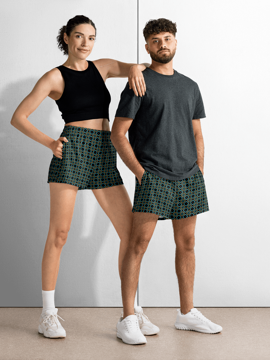 Bumble Delight Geometric All Over Print Unisex Athletic Short Shorts product image (1)
