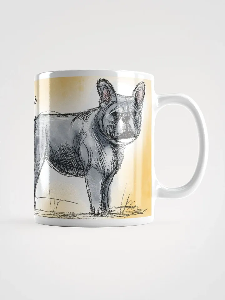 Hand Drawn Frenchie Love White Glossy Mug product image (2)