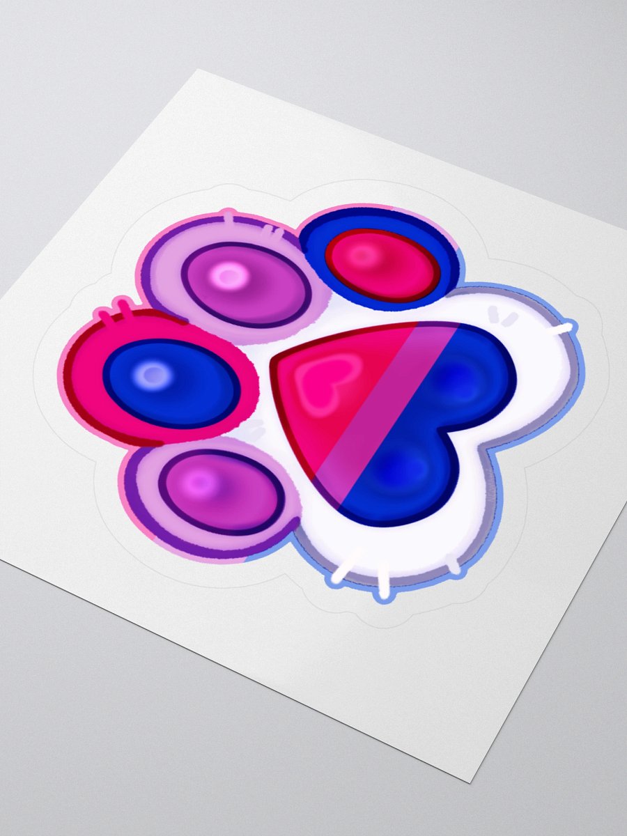 Bisexual Pride Paw Print Kiss Cut Stickers product image (9)