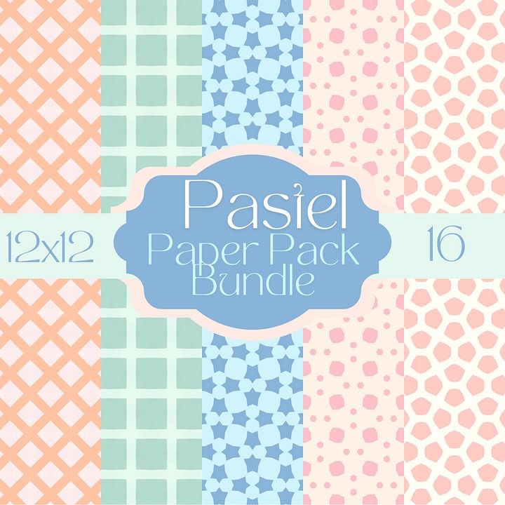 Pastel Dreams Digital Paper Pack - 16 Sheets, 12x12 inches, 300 DPI Product product image (1)