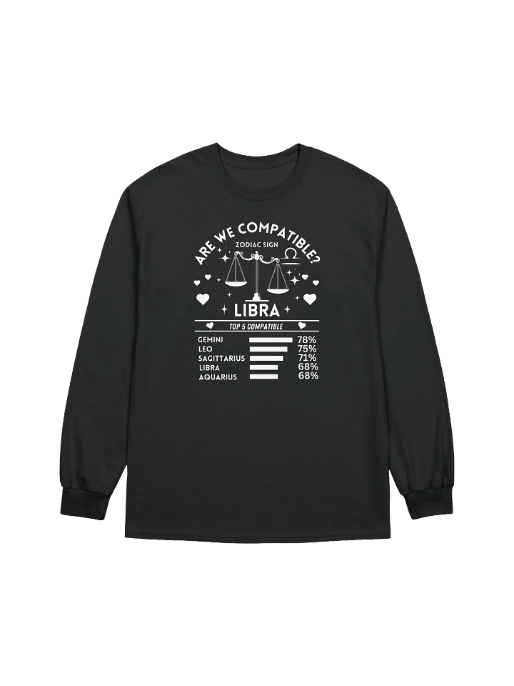 Libra Zodiac Sign Romantic Compatibility - Gildan Ultra Cotton Unisex Long Sleeve T-Shirt - Dark Colors product image (2)