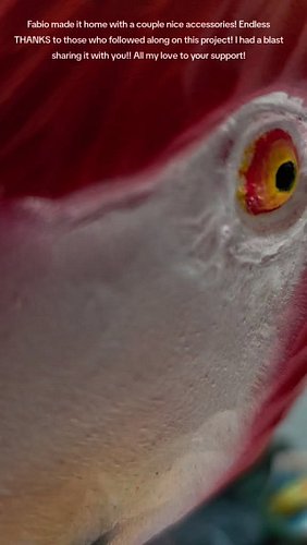 Fabio is home! #chainsawcarving #woodcarving #powercarving #powersculpting #sculptureart #utahstatefair #flamingo #frog #fory...