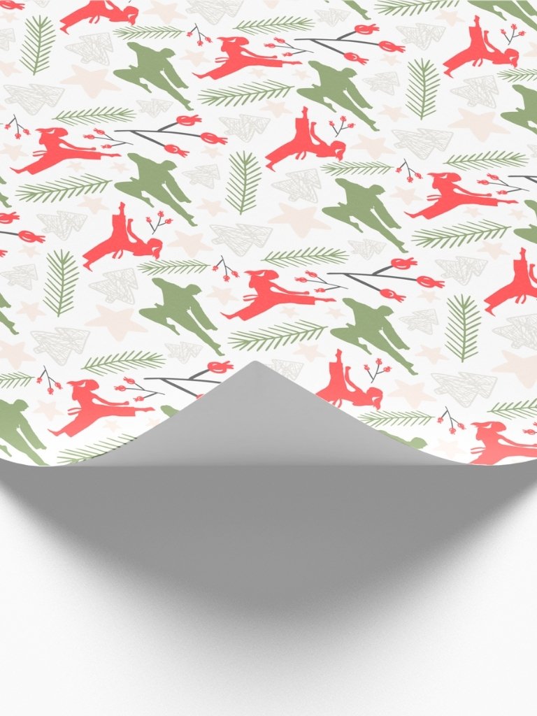 Martial Arts Christmas Gift Wrapping Paper product image (2)