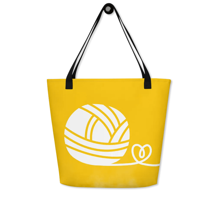 Yellow Knitting Tote Bag product image (4)