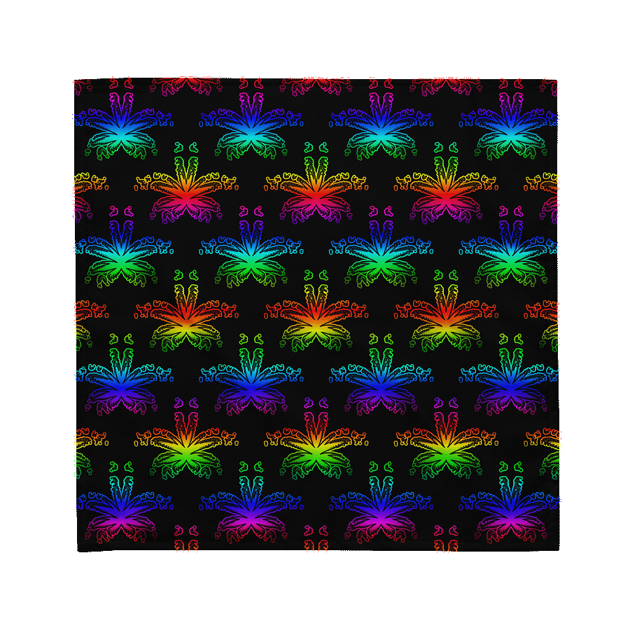 Rainbow Happy Pride Pot Leaf Pattern Bandana, LGBTQIA+ Cannabis Queer Stoner Art, Weird Weed Twisted 420 Fashion Accessory product image (1)