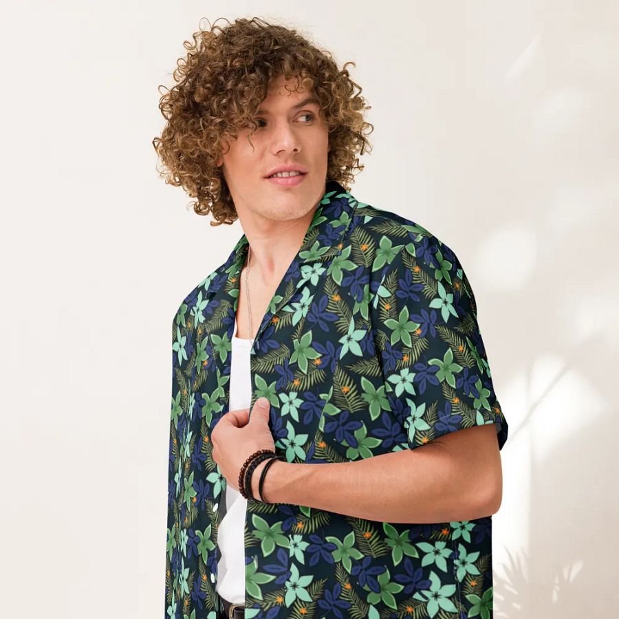 Midnight Tropical Floral Hawaiian Shirt product image (7)