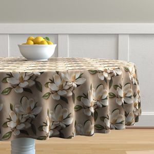 Seamless Pattern - Magnolia Pattern 2 on Beige Background product image (7)