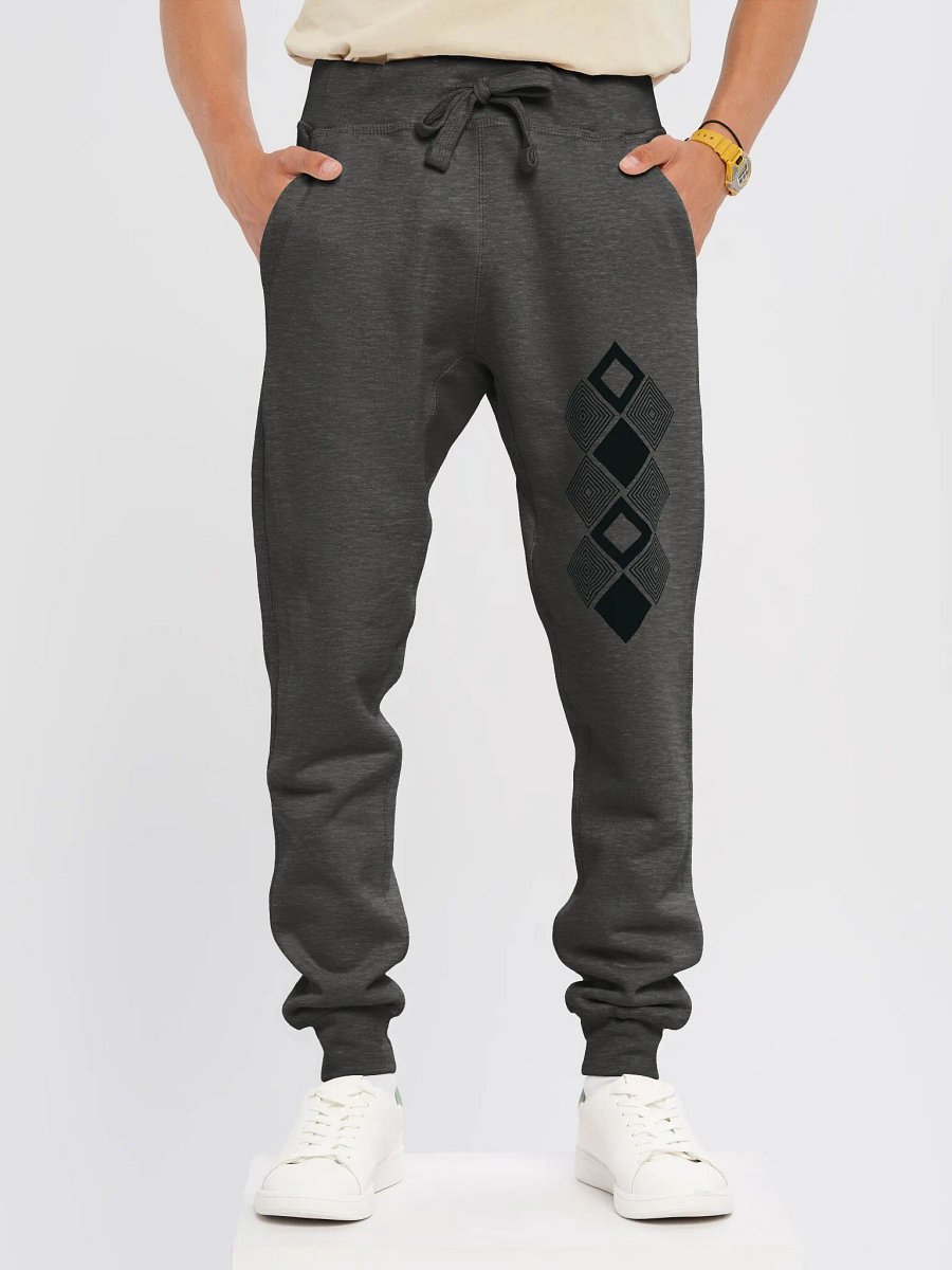 Black and white triangle design joggers product image (9)
