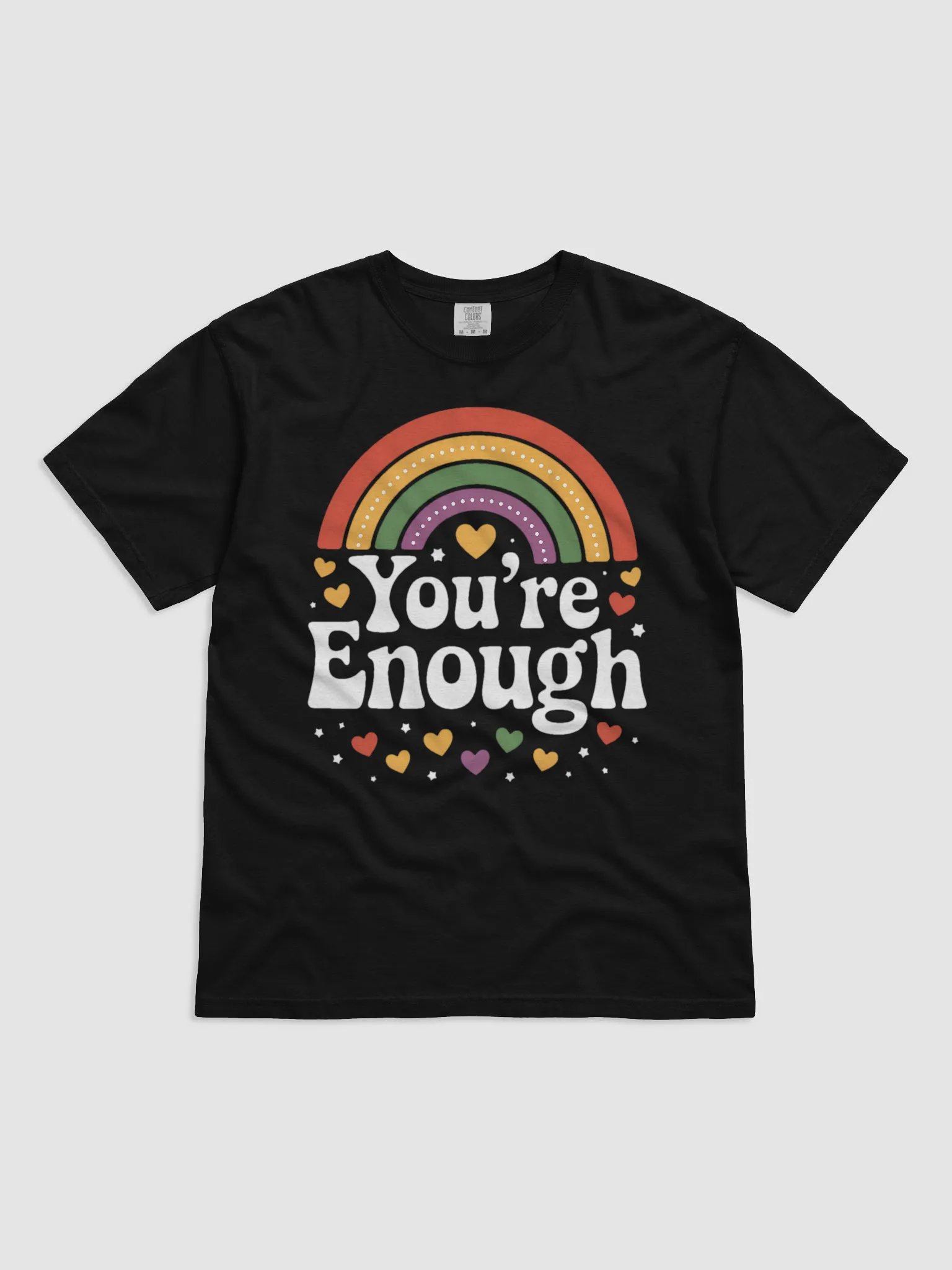 You're Enough Retro Rainbow Pride Heavyweight Tee product image (2)