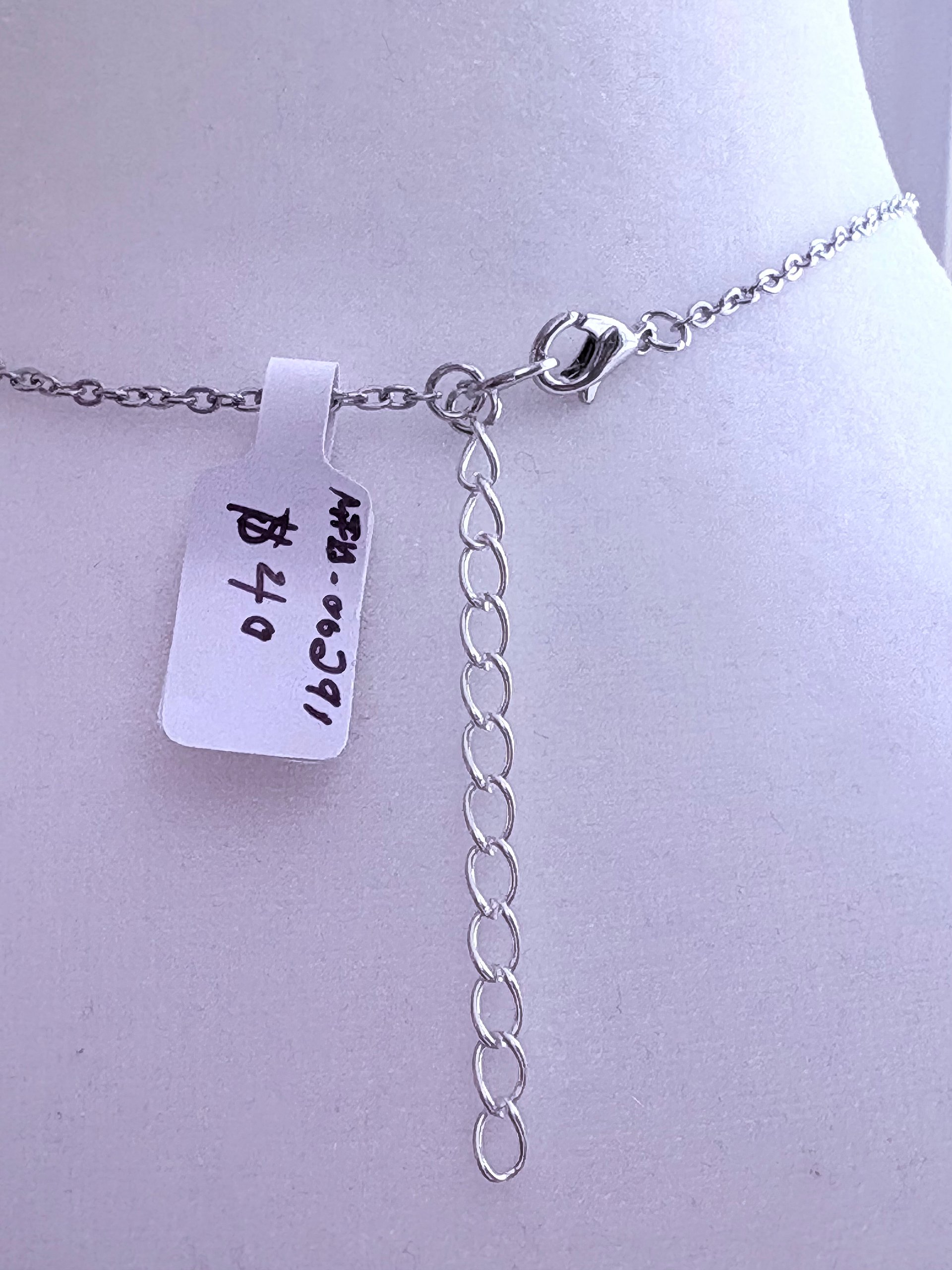 MFD-00291 | Dark Blue Snow Crystal Pendant Necklace | Stainless Steel Cable Chain | Handmade Jewelry by Monique Faella Designs™ product image (4)