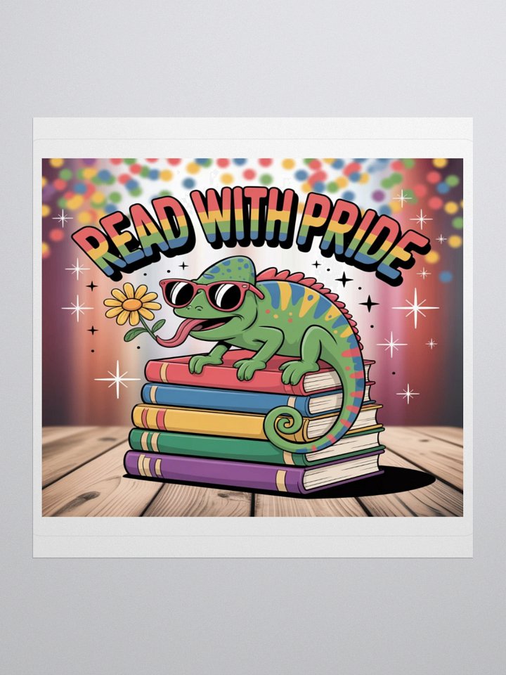 LGBTQ+ Pride Sticker - Read With Pride Chameleon Design product image (1)