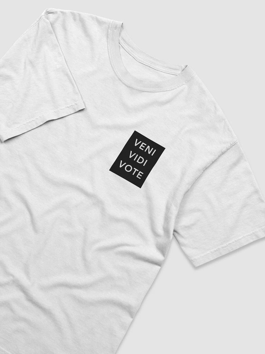 White Black Colorblock - Veni, Vidi, Vote Minimalist T-Shirt product image (3)