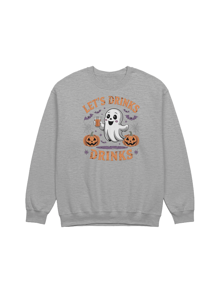 Halloween Ghost Sweatshirt - Gildan Cozy Style - Fun 'Let's Drink' Gift Idea product image (14)