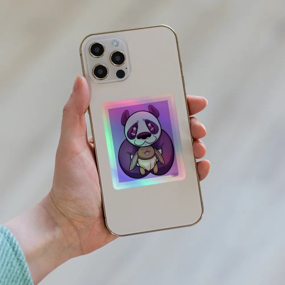 Panda and Fox Holographic Sticker Sheet product image (8)
