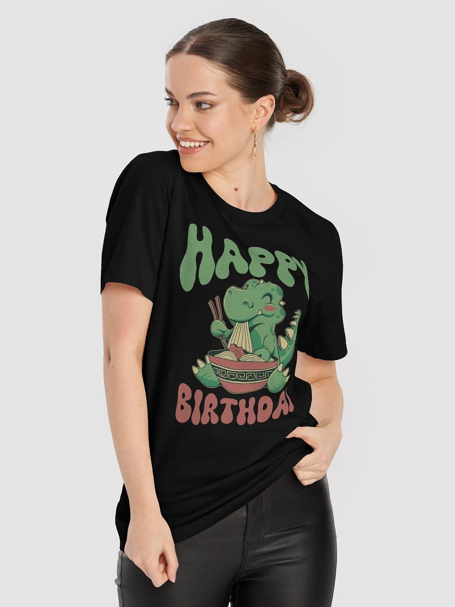 Happy Birthday (Dinosaur Eating Noodles) T-Shirt product image (40)