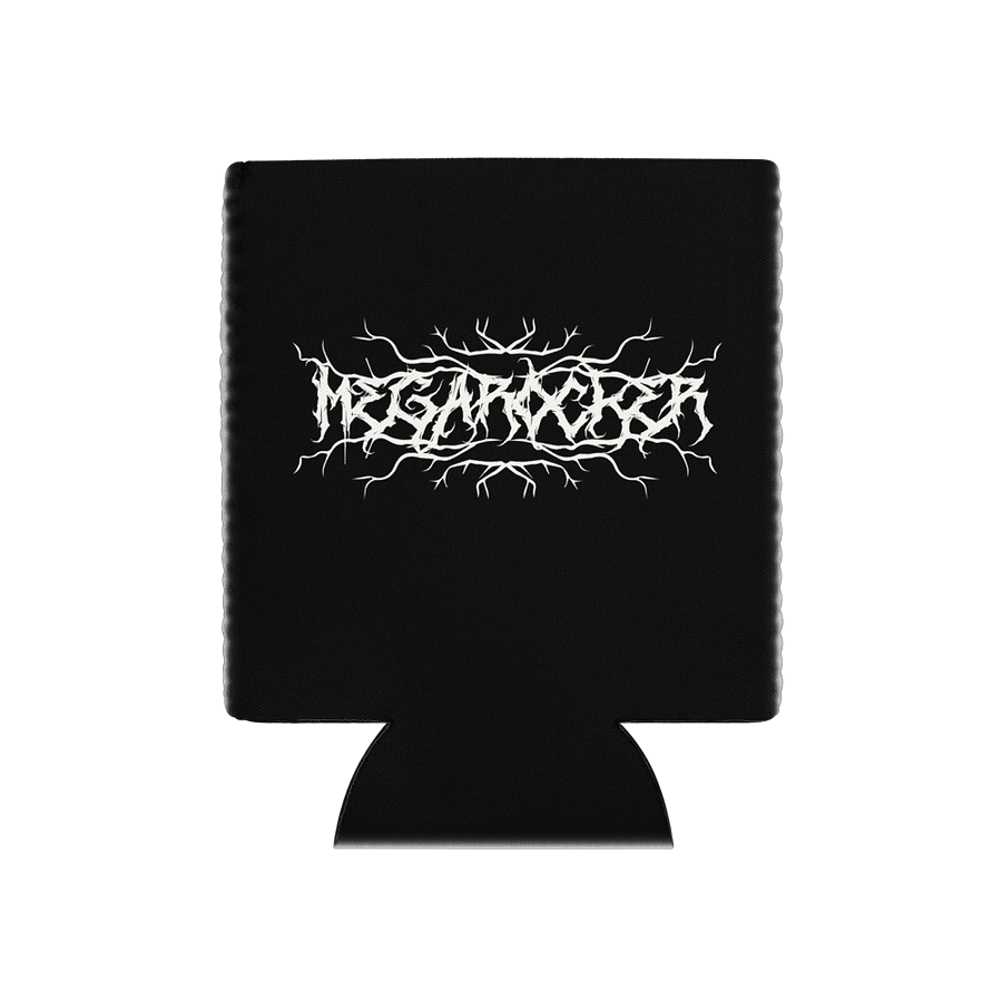 MegaRocker White Death Metal Logo Regular Can Cooler product image (1)