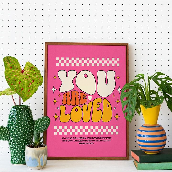 YOUR ARE LOVED Retro Typography Self-love Poster product image (2)