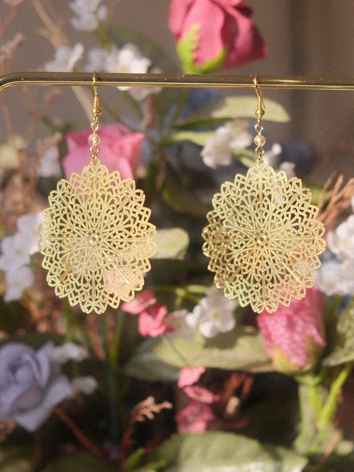 Ornate wheel - Citrine earrings product image (1)