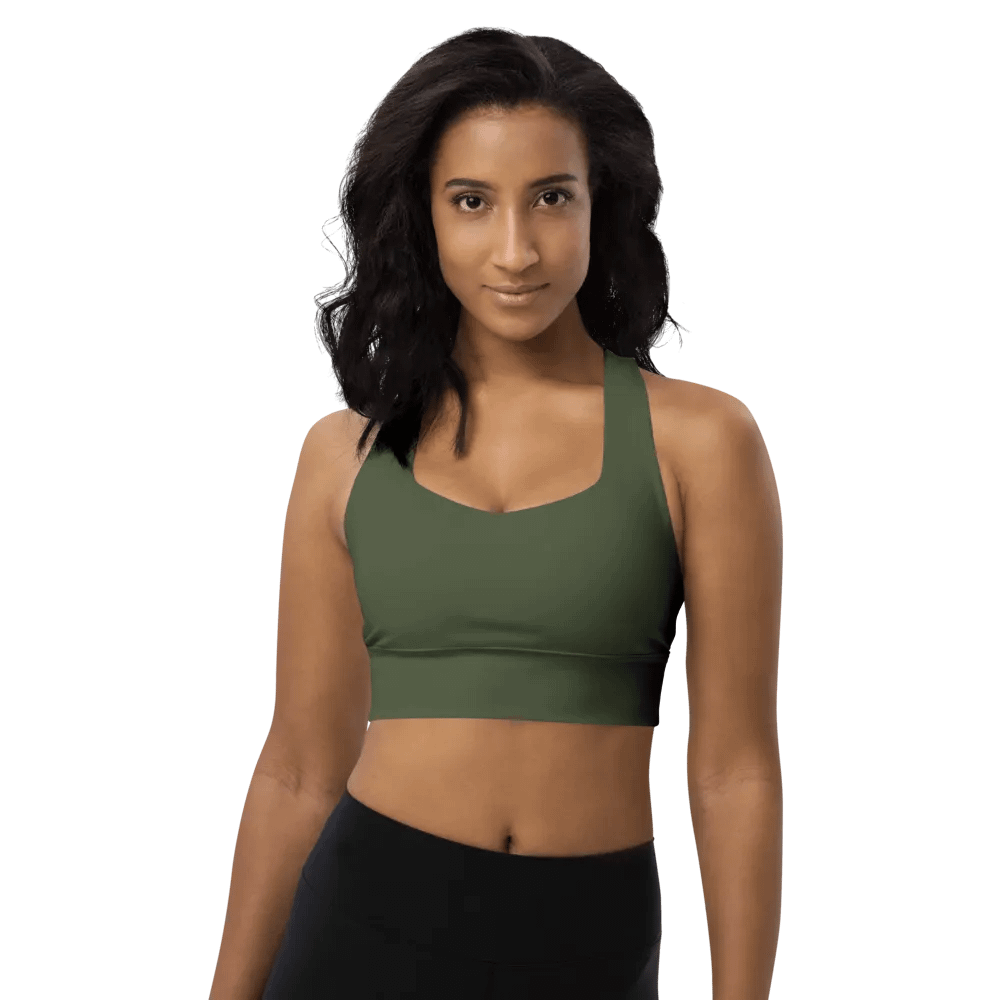 Olive Longline Sports Bra product image (3)