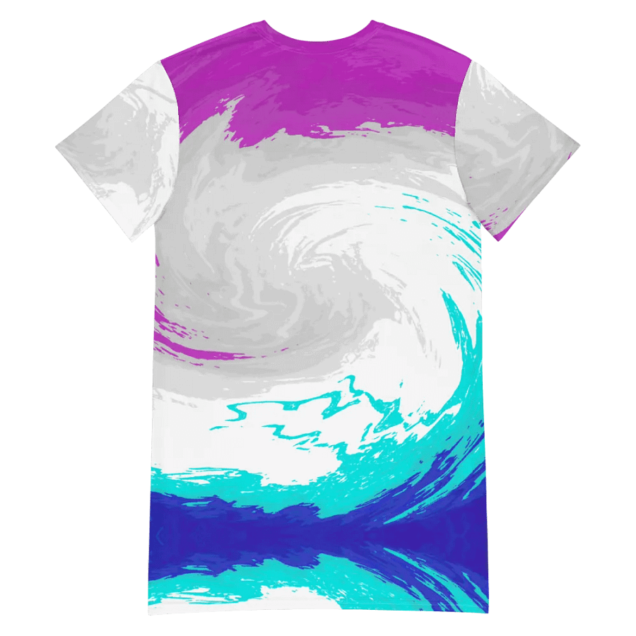 Abstract Vibrant Swirling Melting Forest Ladies T Shirt Dress product image (6)