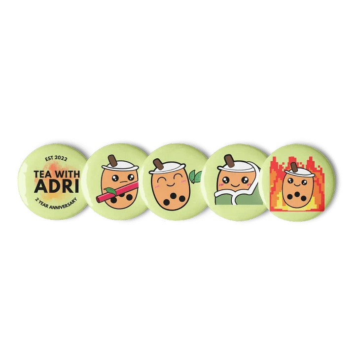 *COLLECTIBLE* Boba Moods Pin Buttons - 2 Year Anniversary product image (1)