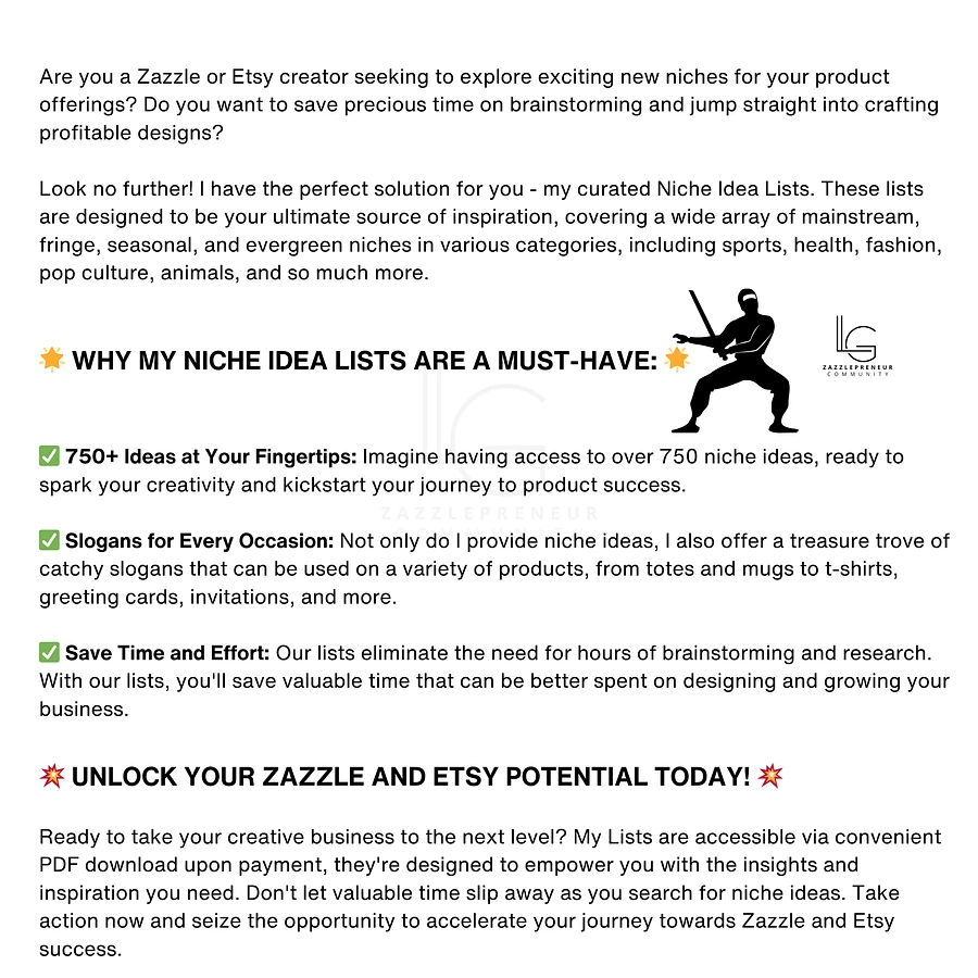 Zazzle Ninja Niche Slayers Course by LeahG product image (4)