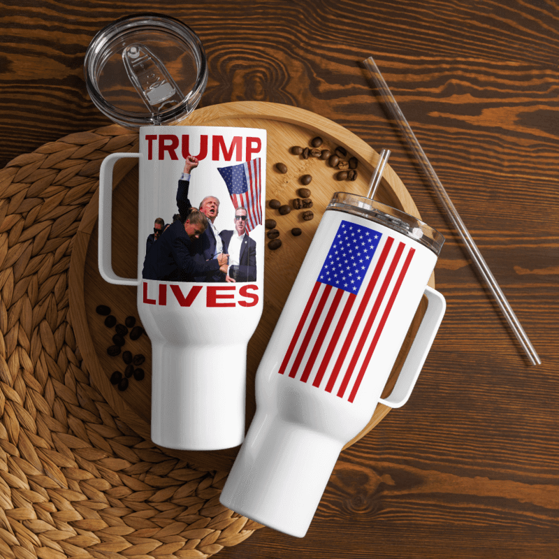 Trump Lives 40oz Travel Mug w/ Handle product image (1)
