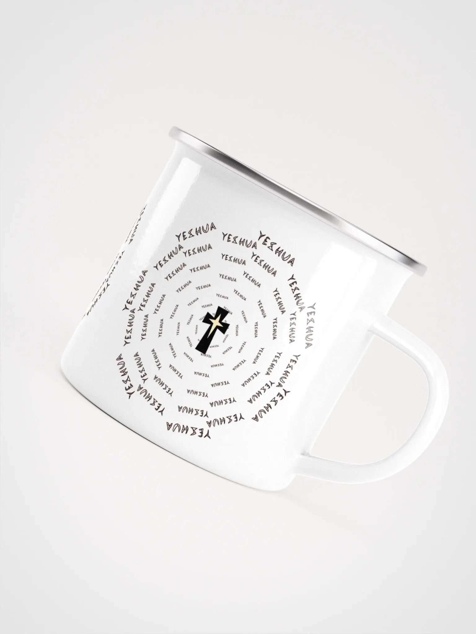 Yeshua Optical Illusion Text Enamel Mug product image (6)