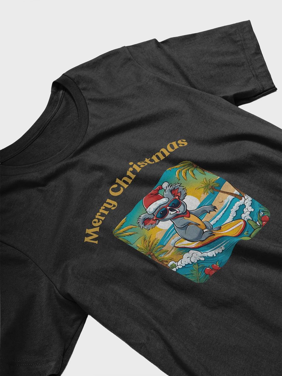 Festive Koala Surf Scene Merry Christmas T-Shirt - Gold product image (3)