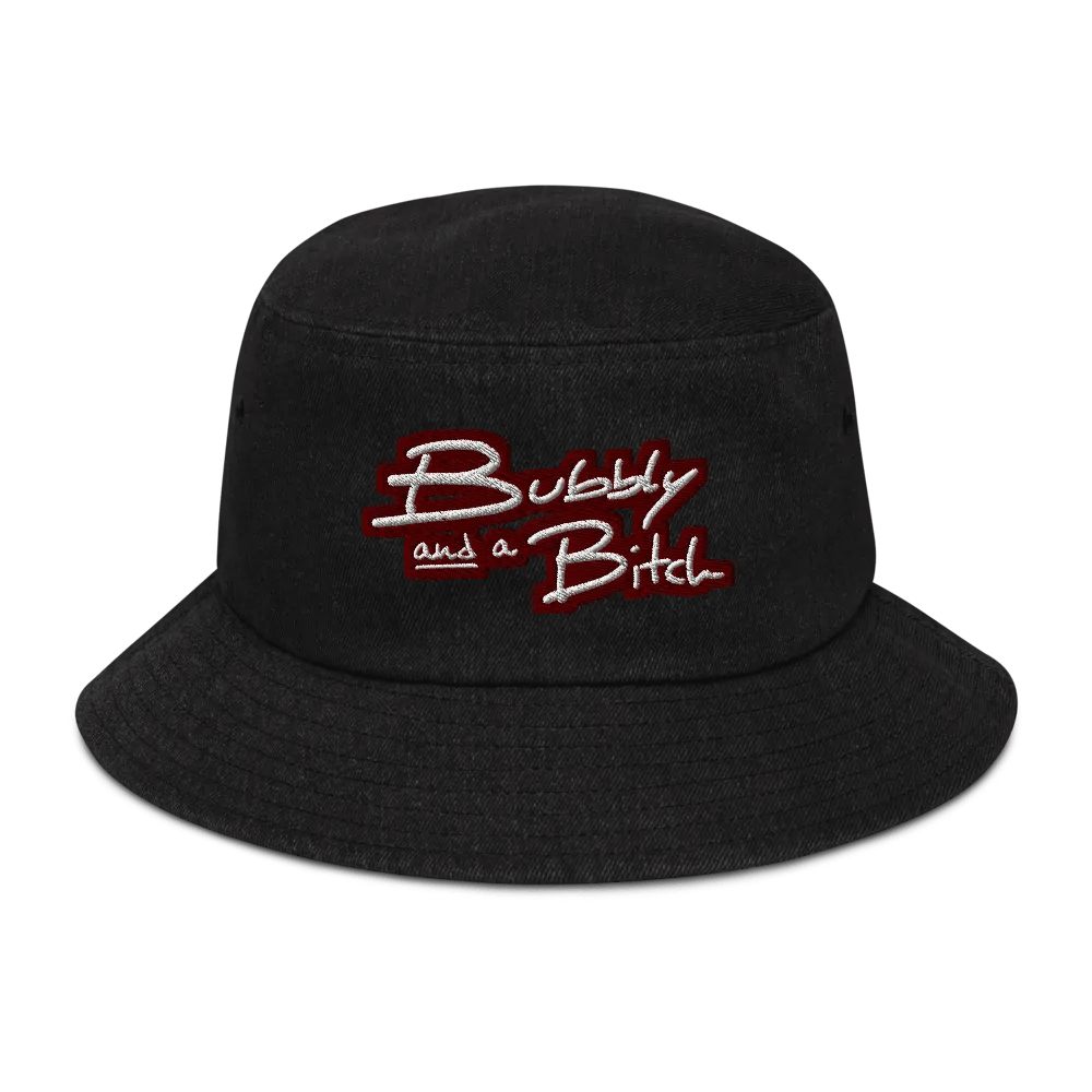 Bubbly and a B*tch (maroon bubble design 2) denim bucket hat product image (1)